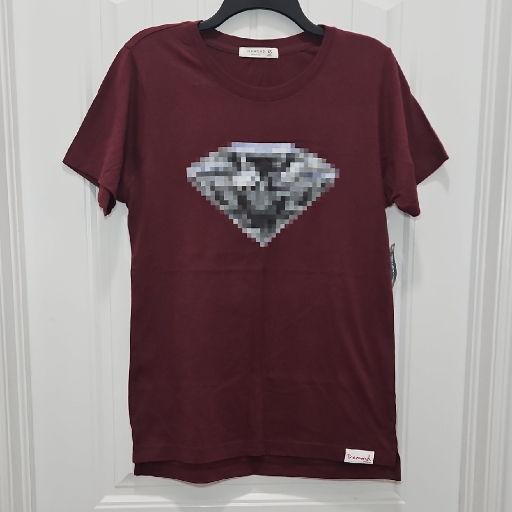 Diamond Supply Co. Maroon Graphic Tee with Iconic Diamond Logo
